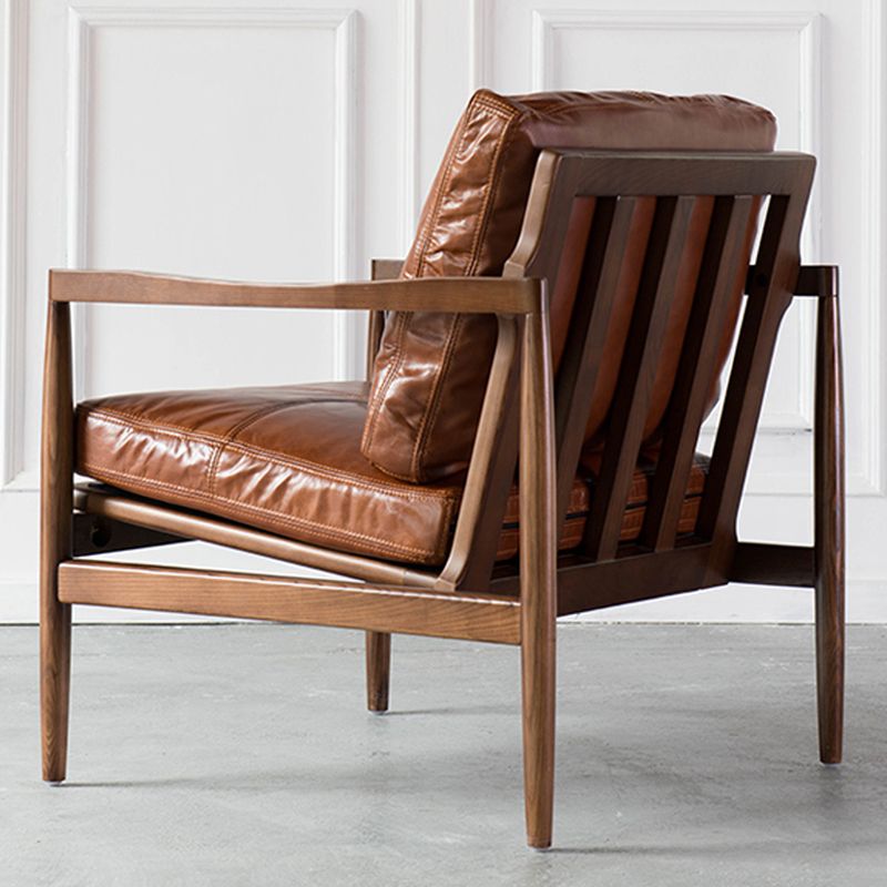 Pu Leather Arm Chair Square Arms Solid Wood Frame Pillow Back Chair Clearhalo 'Accent Chairs' 'accent_chairs' 'Chairs & Seating' 'furn' 'furn_accent_chairs' 'Furniture' 'Living Room Furniture' 1200x1200_e36074f0-66bf-44e7-b435-757612451ad9