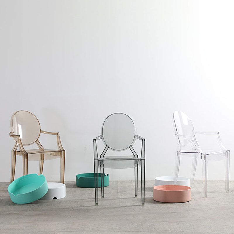 Plastic eetkamerstoel Scandinavische arm Open achterzijde stoelen voor thuis