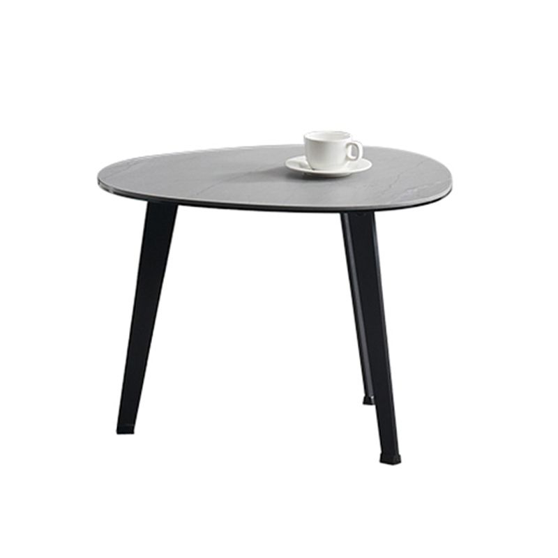 Contemporary White/Grey Free Shape Coffee Table with Metal Base Clearhalo 'Coffee & Accent Tables' 'Coffee Tables' 'coffee_tables' 'furn' 'furn_coffee_tables' 'Furniture' 'furniture_coffee_tables' 'Living Room Furniture' 1200x1200_e361f59b-f81e-4c81-a8f4-5b9b0b801dc0