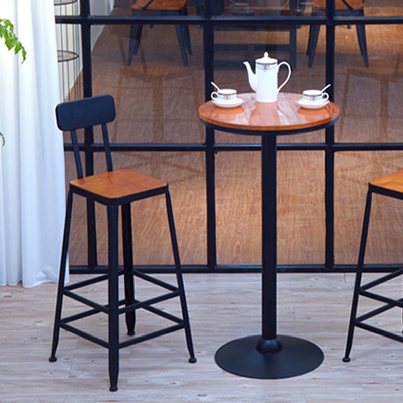 Industrial Style Bistro Bar Table Solid Wood Top Bar Table for Dining Room Clearhalo 'Bar Furniture' 'Bar Tables' 'bar_tables' 'furn' 'furn_bar_tables' 'Furniture' 'Kitchen & Dining Furniture' 1200x1200_e362aff1-7e48-4c38-a1ac-f7381cd2d4fe