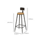 Contemporary Bar Stool Backrest Barstool with Black Metal Legs Clearhalo 'Bar Furniture' 'Bar Stools' 'bar_stools' 'furn' 'furn_bar_stools' 'Furniture' 'Kitchen & Dining Furniture' 1200x1200_e3669f67-8c41-4a24-b465-c8a6afb3d8cb