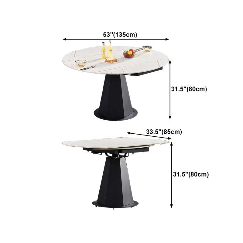 Modern 1/3/4/5/7 Pieces White Dining Table Set with Sintered Stone Top Round Dinette Set Clearhalo 'Dining Room Sets' 'Dining Tables & Seating' 'dining_room_set' 'furn' 'furn_dining_room_set' 'Furniture' 'furniture_dining_room_set' 'Kitchen & Dining Furniture' 'kitchen&dining_furn' 'kitchen' 1200x1200_e366ec8a-1b9b-433c-bd03-8bd483b94bd0