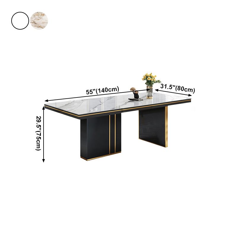 Traditional Luxury Dining Table 55" Rectangle Sintered Stone Table Clearhalo ' dining_table' 'Dining Tables & Seating' 'Dining Tables' 'furn' 'furn_dining_table' 'Furniture' 'furniture_dining_table' 'Kitchen & Dining Furniture' 'kitchen&dining_furn' 'kitchen' 'kitchen_dining_table' 1200x1200_e3676d4e-8df4-4db8-8afa-77df4eec26f8
