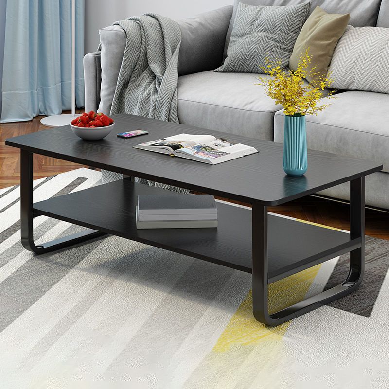 Modern Style Rectangular Wooden Table Sledge-shaped Base Coffee Table