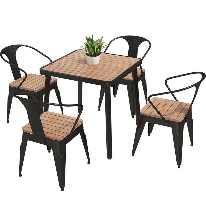 Industriële eettafel teruggewonnen hout 4 poten eettafel zonder stoel