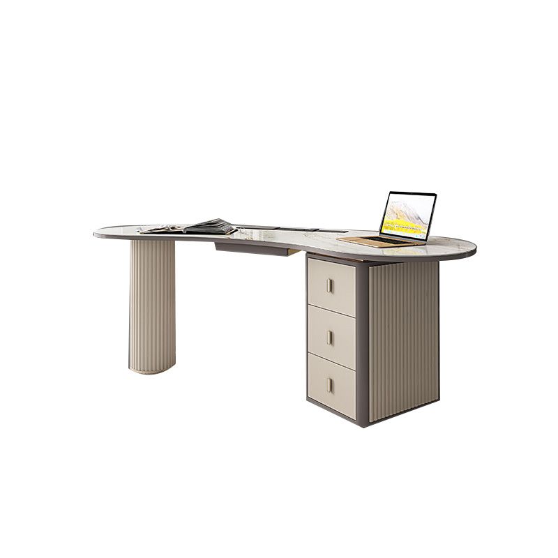 Bureau de bureau secrétaire en marbre contemporain, 27,6 "W x 29,5" H