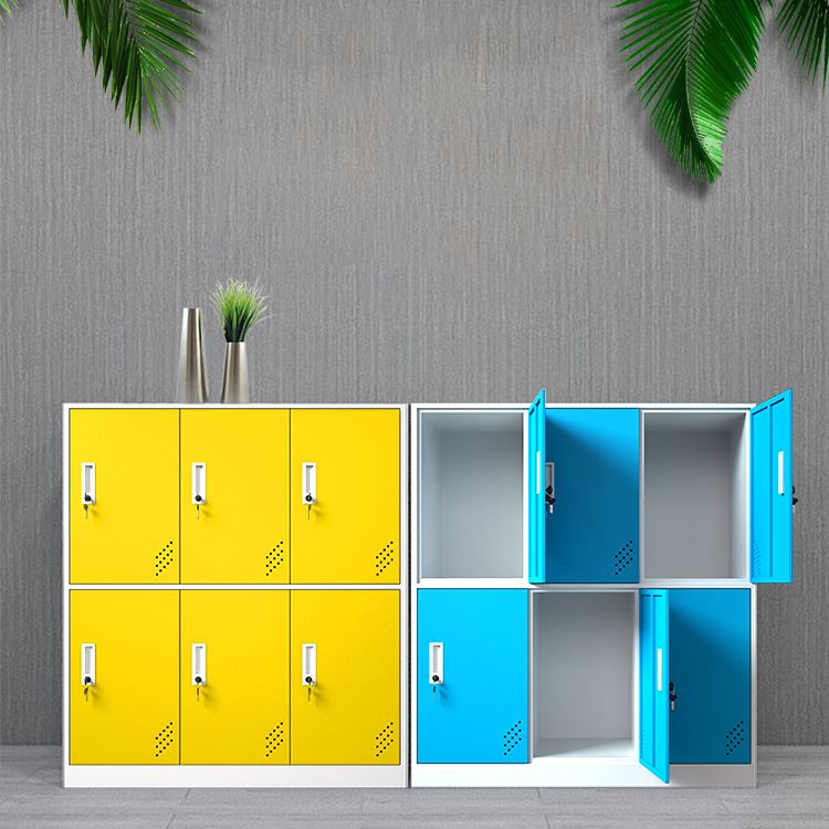 Matte Finish Steel Storage Cabinet with Hinged Doors Contemporary Non-Hanging Armoire Clearhalo 'Armoires & Wardrobes' 'armoires_wardrobes' 'Bedroom Furniture' 'furn' 'furn_armoires_wardrobes' 'Furniture' 1200x1200_e369b682-5d7b-421a-8f64-ab2d63c6309c