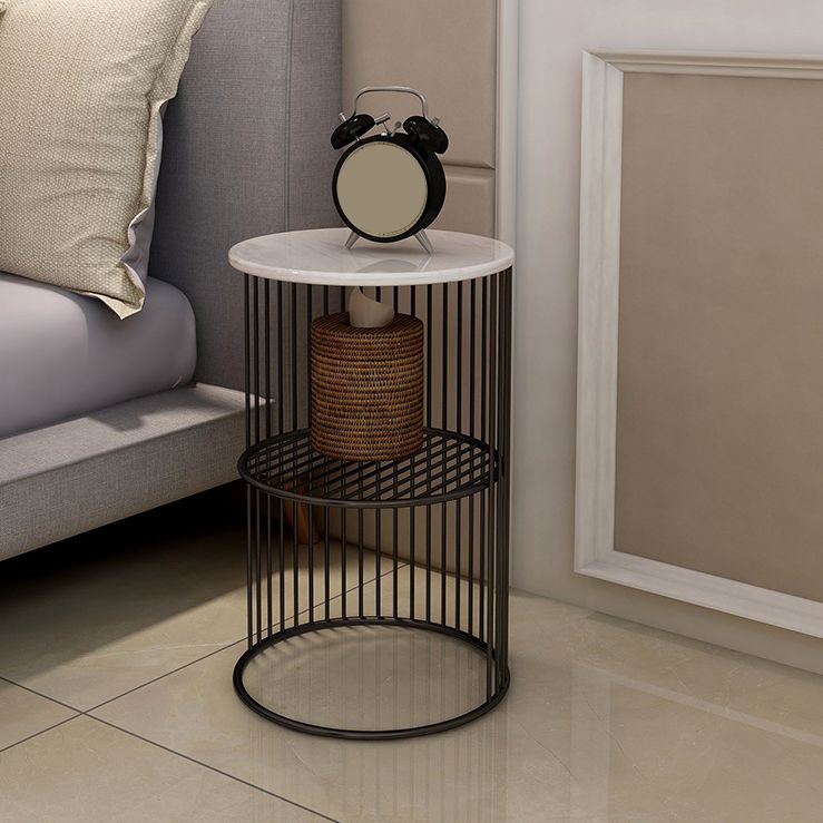 21.65" Tall Contemporary Style Side End Table Metal Frame Round Sofa Side Accent Table Clearhalo 'Coffee & Accent Tables' 'End & Side Tables' 'end_side_tables' 'furn' 'furn_end_side_tables' 'Furniture' 'Living Room Furniture' 1200x1200_e36a46d3-a82b-4f80-80b3-41e2bedc9dfe