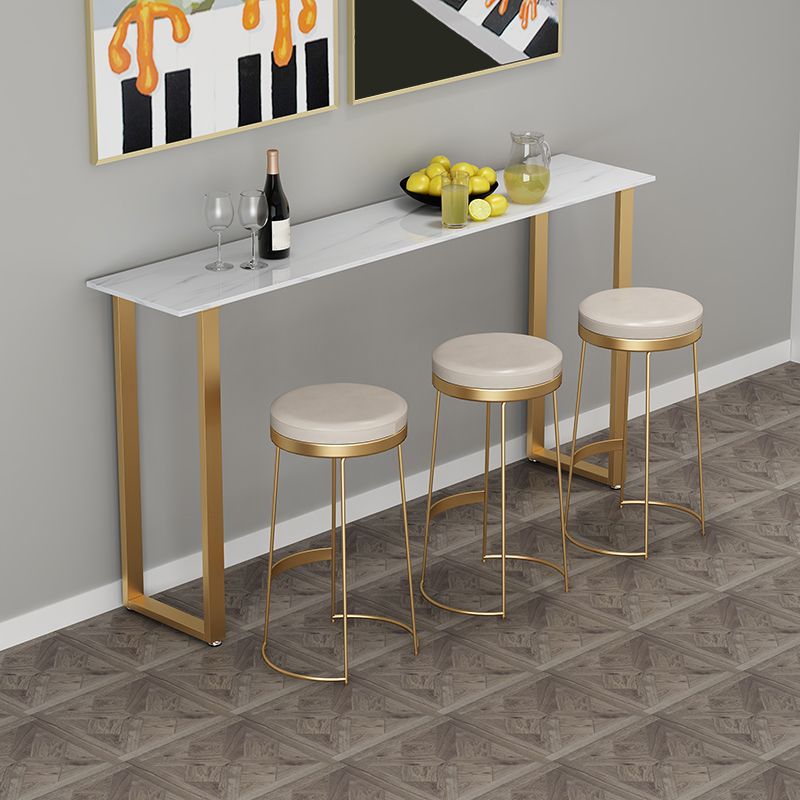 1/4/7 pièces Glam Glam Iron Bistro Set Rectangle Rectangle Bar Table Set avec un faux marbre blanc