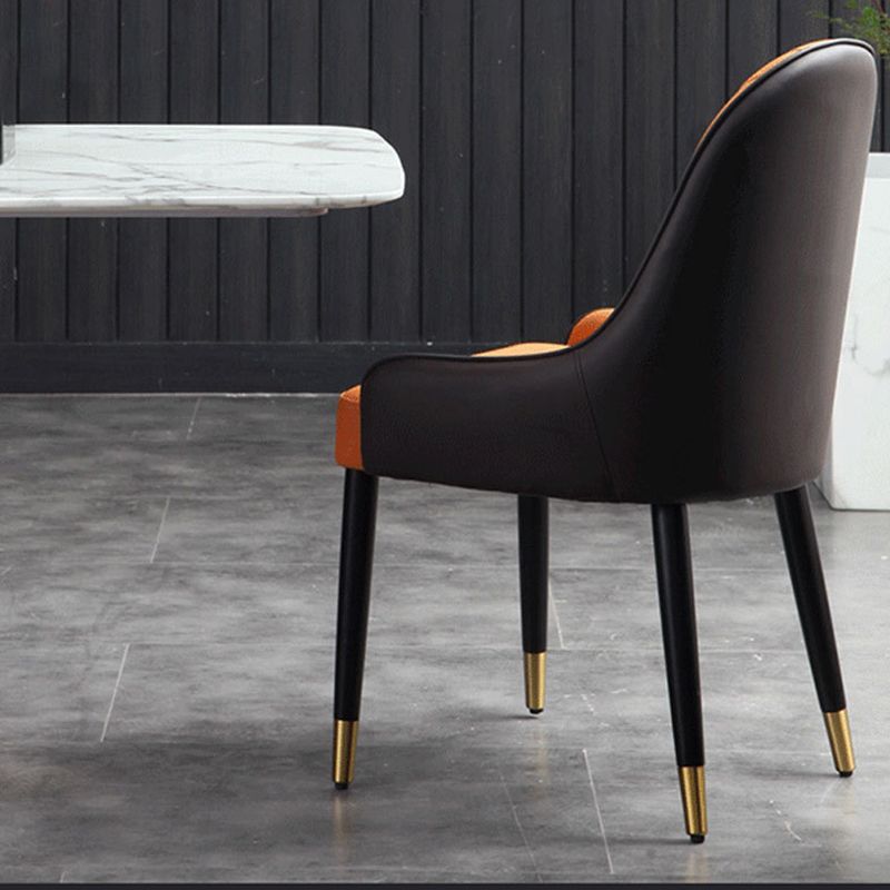 Glam Parsons Side Chair PU Leather Indoor Dining Chair for Living Room Clearhalo 'Dining Chairs' 'Dining Tables & Seating' 'dining_chair' 'furn' 'furn_dining_chair' 'Furniture' 'Kitchen & Dining Furniture' 1200x1200_e36ca6fd-fed4-4e0b-81d8-e908b9406fa4