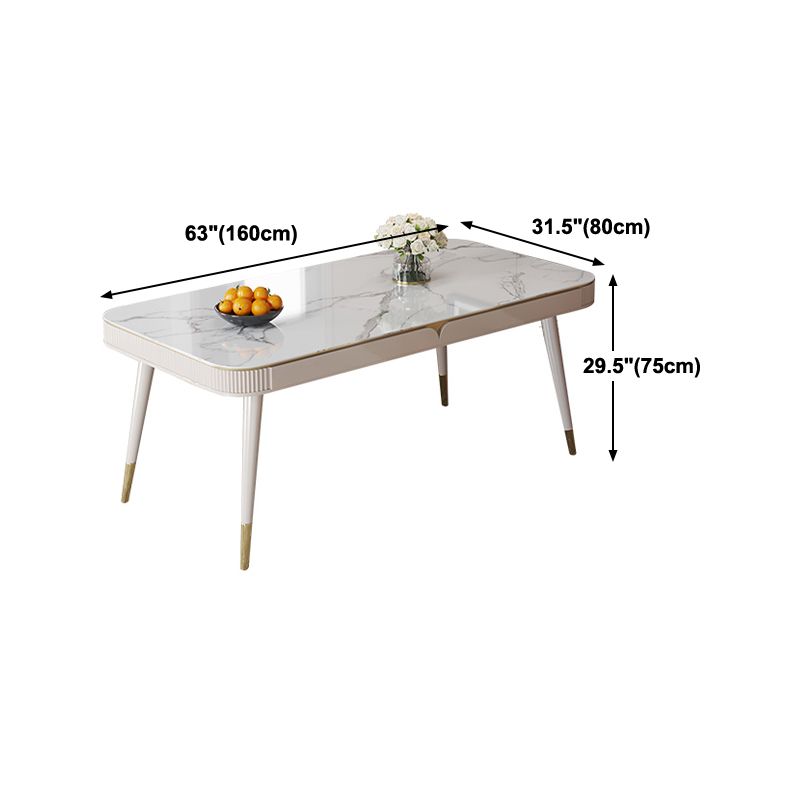 Glam White Kitchen Dining Table Sintered Stone Rectangle Dining Table with 4 Legs Clearhalo ' dining_table' 'Dining Tables & Seating' 'Dining Tables' 'furn' 'furn_dining_table' 'Furniture' 'furniture_dining_table' 'Kitchen & Dining Furniture' 'kitchen&dining_furn' 'kitchen' 'kitchen_dining_table' 1200x1200_e36ed8d9-d209-4445-b550-065708fe2030