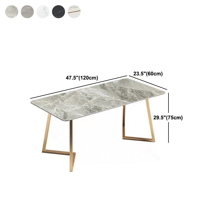 Metal Traditional Luxury Rectangle Dining Table with Sled Sintered Stone Table for Home Clearhalo 'Dining Tables & Seating' 'Dining Tables' 'dining_table' 'furn' 'furn_dining_table' 'Furniture' 'Kitchen & Dining Furniture' 1200x1200_e36f2b7e-013b-4f0d-afc9-c428152c5fe2