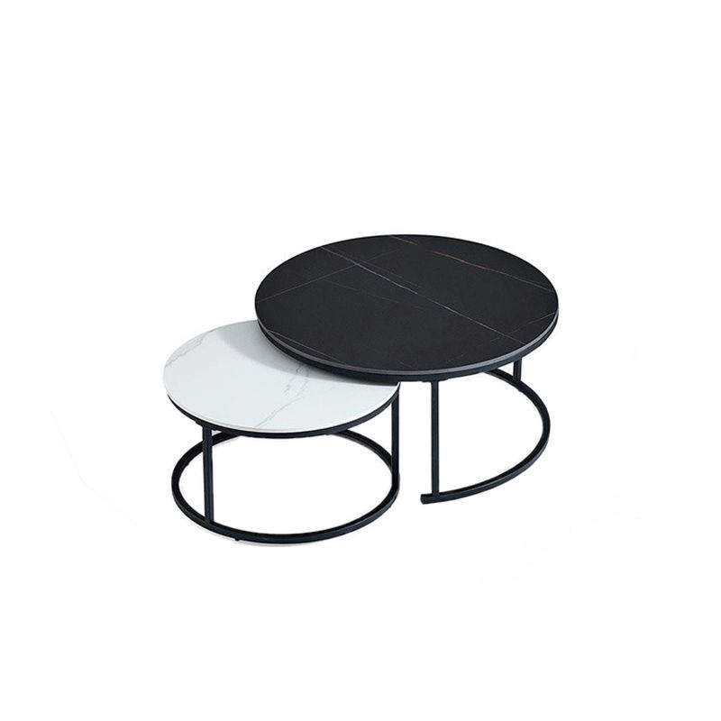 Minimalism Frame Cocktail Table Slate Top Coffee or End Table with Storage Drawers Clearhalo 'Coffee & Accent Tables' 'Coffee Tables' 'coffee_tables' 'furn' 'furn_coffee_tables' 'Furniture' 'Living Room Furniture' 1200x1200_e36f49d6-8038-48d7-bc34-fbb94ce29407