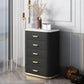 Glam Chest Bedroom Stone Vertical Storage Chest with 5 Drawers