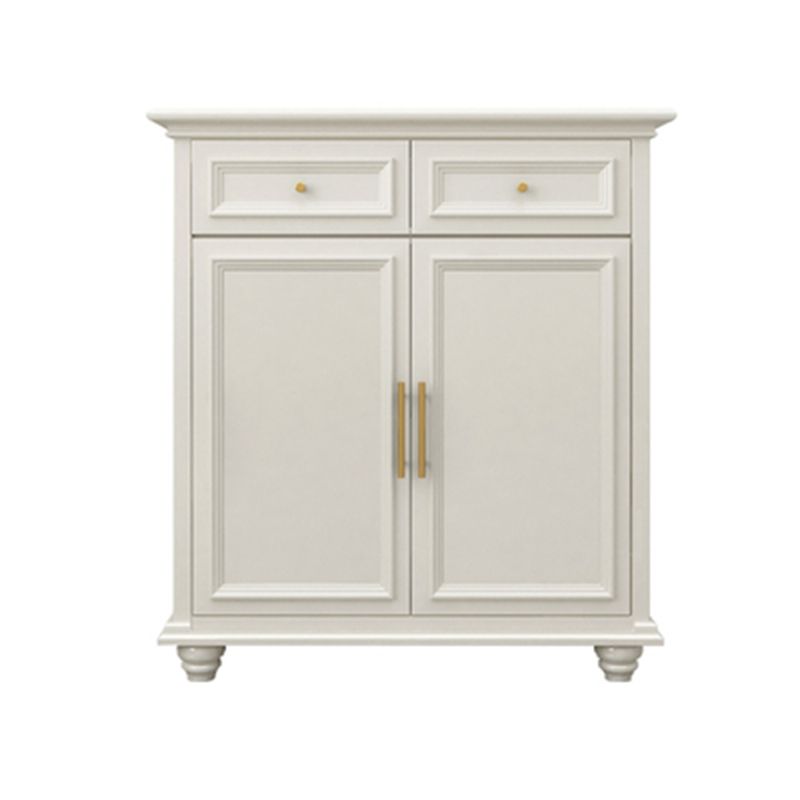 Contemporary White Buffet Sideboard Solid Wood Sideboard Cabinet with Drawers and Doors Clearhalo 'buffet_sideboard' 'Buffets & Sideboards' 'furn' 'furn_buffet_sideboard' 'Furniture' 'Kitchen & Dining Furniture' 1200x1200_e3707b3f-66fb-4204-af96-c5e78f6abf0d
