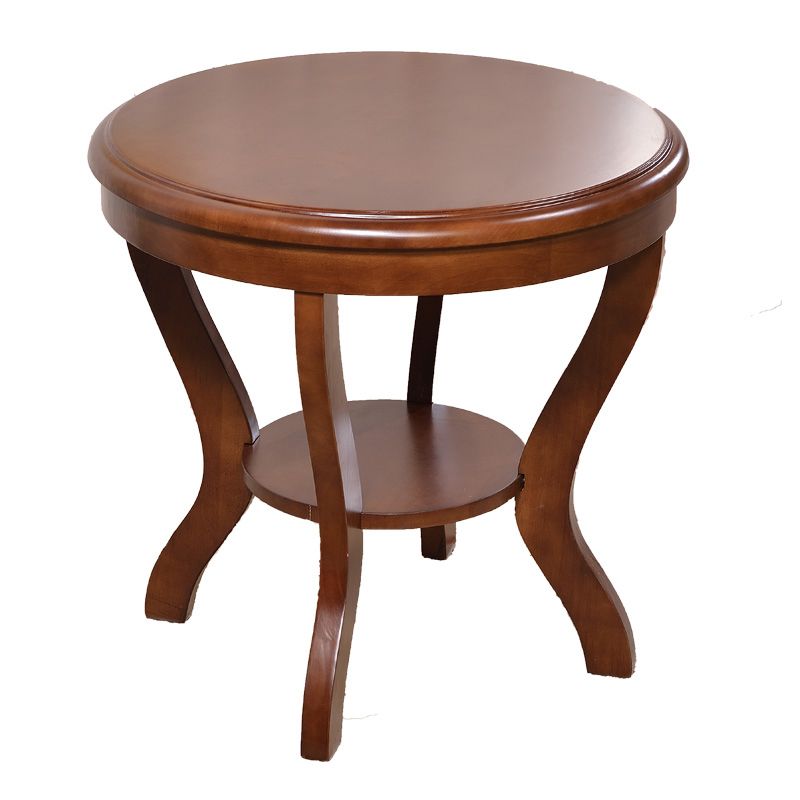 Traditional Round Side Table Minimalist Wood Sofa Corner Table