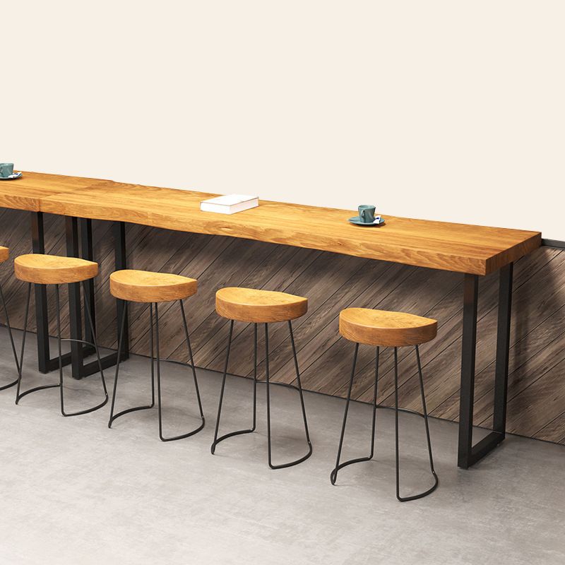 Industrial Rectangle Pub Table Set 1/2/5 Pieces Wooden Bar Table with Backless Stools Clearhalo 'Bar Furniture' 'furn' 'furn_home_bar_bar_sets' 'Furniture' 'Home Bars & Bar Sets' 'home_bar_bar_sets' 'Kitchen & Dining Furniture' 1200x1200_e37120d6-459d-4b18-a680-8d3245fb74c5