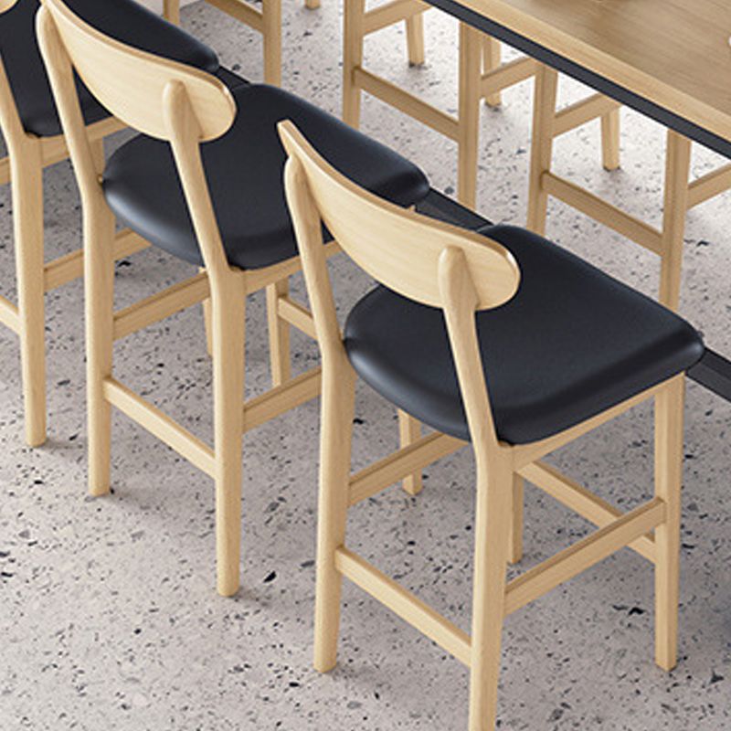 Contemporary Low Back Bar stool PU Leather Counter Bar Stool with 4 Legs