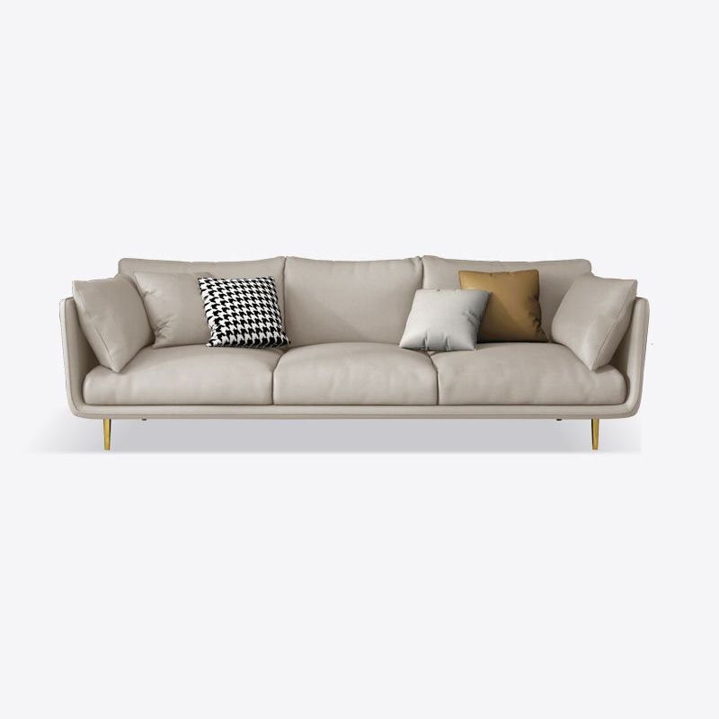 Imitated Leather Upholstered Sofa with Latex Seat Padding on Pillow Back Clearhalo 'furn' 'furn_sofas' 'Furniture' 'furniture_sofas' 'kitchen' 'kitchen_sofas' 'Living Room Furniture' 'Sofa' 'sofas' 1200x1200_e371bf8e-9c15-44b1-8c37-4fca0316be8b