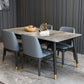 Stone Top Dining Table Modern Rectangle Table with 4 Metal Legs in Black Clearhalo 'Dining Tables & Seating' 'Dining Tables' 'dining_table' 'furn' 'furn_dining_table' 'Furniture' 'furniture_dining_table' 'Kitchen & Dining Furniture' 1200x1200_e3743fd0-bbef-40ae-b208-b0d7fa1e8b87