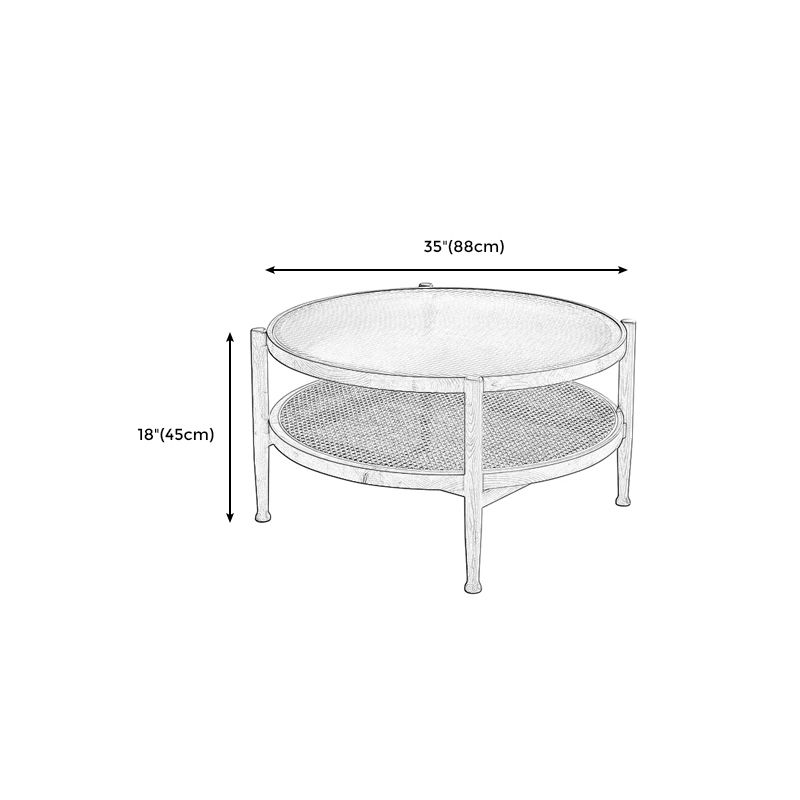 Modern 4 Legs Wood Base Glass Round Top Coffee Table for Apartment Clearhalo 'Coffee & Accent Tables' 'Coffee Tables' 'coffee_tables' 'furn' 'furn_coffee_tables' 'Furniture' 'Living Room Furniture' 1200x1200_e375b39b-6ab9-49dc-aac6-da5567b70ab1