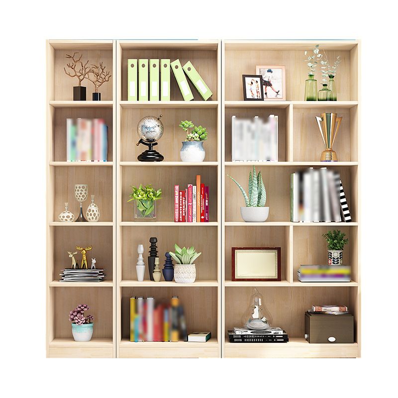 Scandinavian Pine Wood Standard Bookshelf Closed Back Vertical Bookshelf Clearhalo 'Bookcases' 'Furniture' 'furniture_bookcases' 'Office Furniture' 1200x1200_e37623e6-93d3-403c-9214-136927064f88