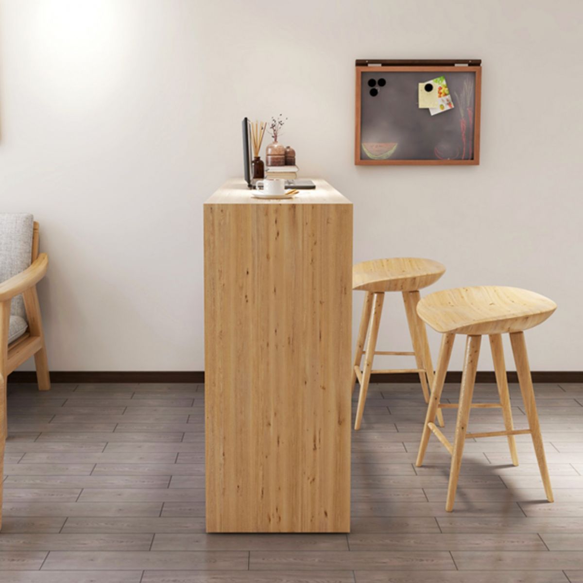 Contemporary Pub Set 1/2/3 Pcs Solid Wood Counter and Bar Stools Clearhalo 'Bar Furniture' 'furn' 'furn_home_bar_bar_sets' 'Furniture' 'Home Bars & Bar Sets' 'home_bar_bar_sets' 'Kitchen & Dining Furniture' 1200x1200_e3764ad3-167d-4446-89ff-564c0eb6df4a