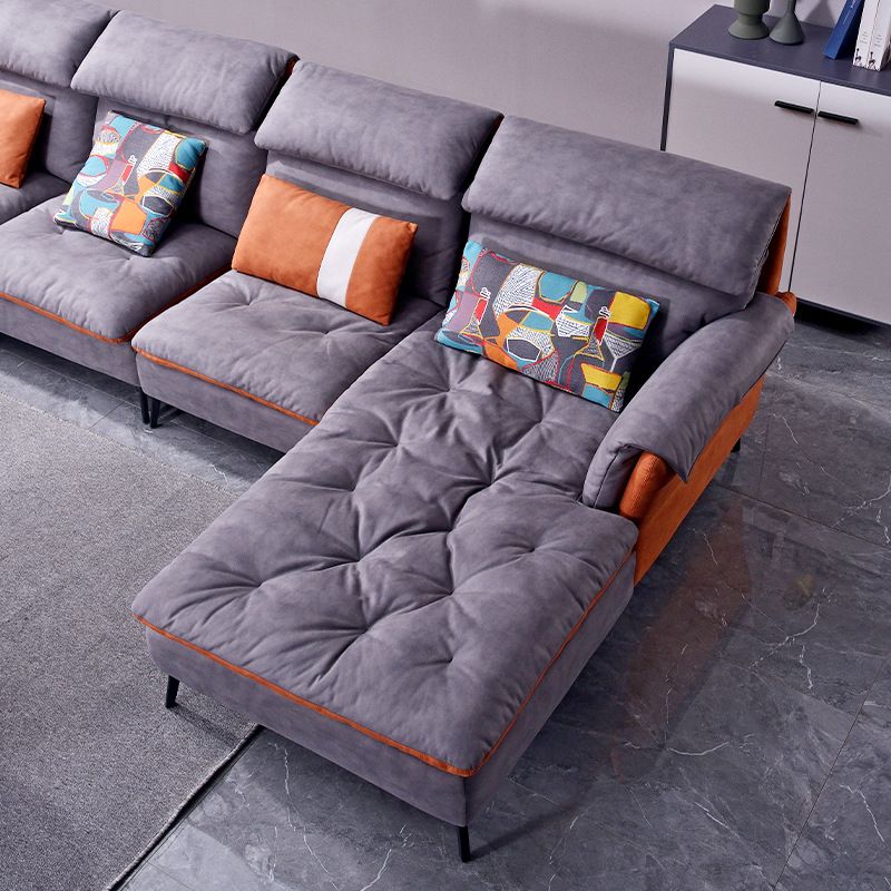 Divano sezionale in pelle finta con canale di divano a 4 posti a 4 posti svasati