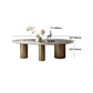 Modern Oval Table Stainless Steel Base Dining Table with 3 Legs