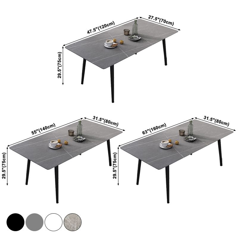 Industrial Style Sintered Stone Dining Table Rectangle Table with 4 Legs for Dinning Room Clearhalo ' dining_table' 'Dining Tables & Seating' 'Dining Tables' 'furn' 'furn_dining_table' 'Furniture' 'furniture_dining_table' 'Kitchen & Dining Furniture' 'kitchen&dining_furn' 'kitchen' 'kitchen_dining_table' 1200x1200_e37ac01c-7511-403f-ab5e-0bdd829e20a4