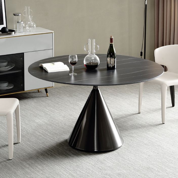 Sintered Stone Modern Round Dining Table Black Stone Top Table with Pedestal Clearhalo ' dining_table' 'Dining Tables & Seating' 'Dining Tables' 'furn' 'furn_dining_table' 'Furniture' 'furniture_dining_table' 'Kitchen & Dining Furniture' 'kitchen&dining_furn' 'kitchen' 'kitchen_dining_table' 1200x1200_e37b2562-051a-452c-8928-34ce54a35ffd