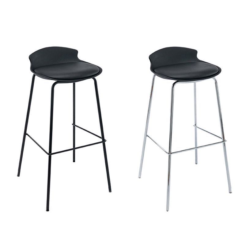 Contemporary Metal Frame Bar Stool Low Back PU Leather Bar Stool for Living Room Clearhalo 'Bar Furniture' 'Bar Stools' 'bar_stools' 'furn' 'furn_bar_stools' 'Furniture' 'Kitchen & Dining Furniture' 1200x1200_e37ba18a-19ec-4d93-b46f-cdb6b1c38663