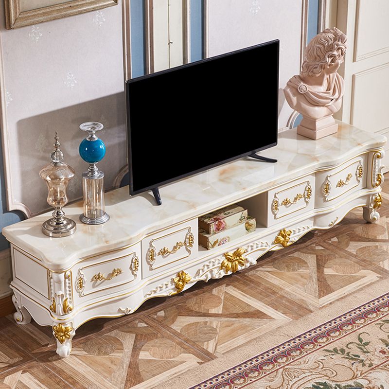 Glam Media Console Open Storage TV Stand Console with 4 Drawers Clearhalo 'furn' 'furn_tv_stands_entertainment_centers' 'Furniture' 'Living Room Furniture' 'TV Stands & Entertainment Centers' 'TV Stands & Media Storage Furniture' 'tv_stands_entertainment_centers' 1200x1200_e37be9bc-f050-40c9-8b11-be68e7dd8d31