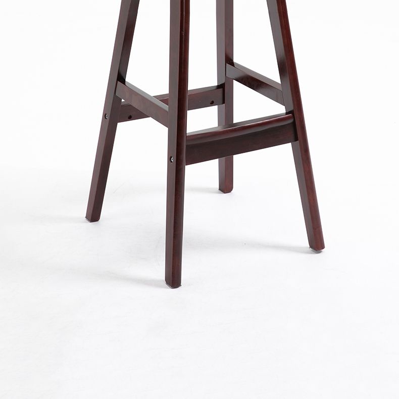 Scandinavian Wood Round Seat Stool Faux Leather Low Back Upholstered Counter Stool Clearhalo 'Bar Furniture' 'Bar Stools' 'bar_stools' 'furn' 'furn_bar_stools' 'Furniture' 'Kitchen & Dining Furniture' 1200x1200_e37c42c1-1bca-402f-b0db-389ad7fb6d32