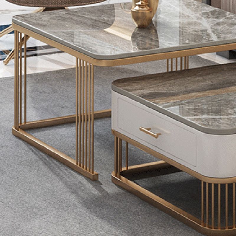 Frame Base 2 Nesting Coffee Table with Storage Metal Coffee Table Set Clearhalo 'Coffee & Accent Tables' 'Coffee Tables' 'coffee_tables' 'furn' 'furn_coffee_tables' 'Furniture' 'Living Room Furniture' 1200x1200_e37c4816-426d-40be-b7af-d101c1efa5a2