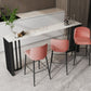 Industrial Stone Cocktail Bar Table Rectangle Double Pedestal Pub Height Dining Table Clearhalo 'Bar Furniture' 'Bar Tables' 'bar_tables' 'furn' 'furn_bar_tables' 'Furniture' 'Kitchen & Dining Furniture' 1200x1200_e37c7f52-f74a-4156-b27f-ee678f85ab7b