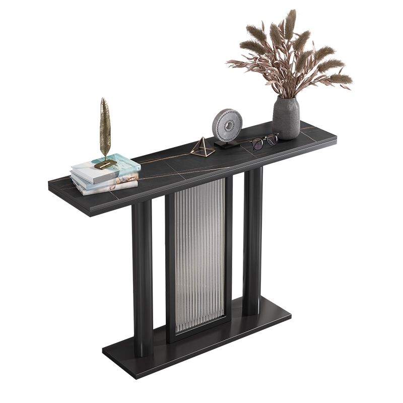 Rectangle Console Accent Table Antique Finish Modern Console Sofa Table in Stone