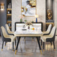 Marble Dining Table Luxury Style 4 Legs Base Rectangle Table for Dining Room Clearhalo ' dining_table' 'Dining Tables & Seating' 'Dining Tables' 'furn' 'furn_dining_table' 'Furniture' 'furniture_dining_table' 'Kitchen & Dining Furniture' 'kitchen&dining_furn' 'kitchen' 'kitchen_dining_table' 1200x1200_e37d02e2-6f4d-4e85-bbd7-921cfb877100