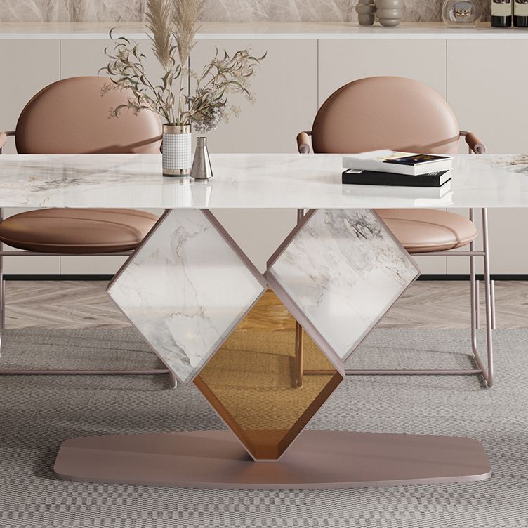 Glam Style Rectangle Sintered Stone Dining Set 1/4/5/7 Pieces Dining Set for Dining Areas Clearhalo 'Dining Room Sets' 'Dining Tables & Seating' 'dining_room_set' 'furn' 'furn_dining_room_set' 'Furniture' 'Kitchen & Dining Furniture' 1200x1200_e37de13f-1de6-4ea3-b79e-8bc2adf36e51