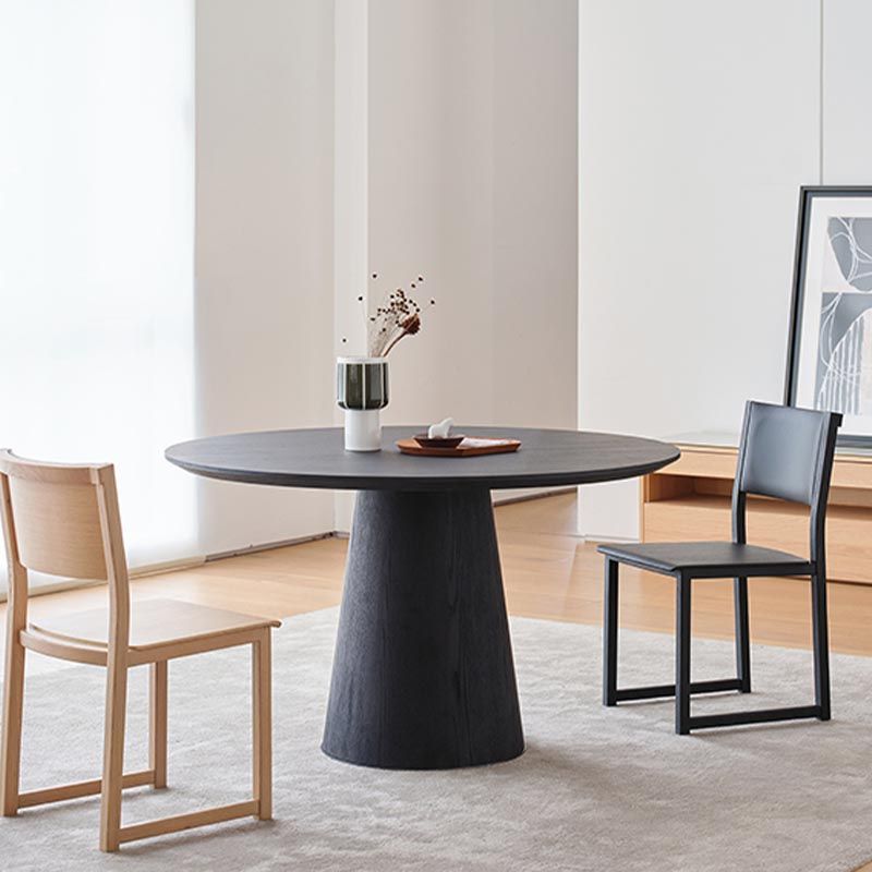 Contemporary Round Dinette Table Solid Wood Pedestal Dining Table Clearhalo 'Dining Tables & Seating' 'Dining Tables' 'dining_table' 'furn' 'furn_dining_table' 'Furniture' 'Kitchen & Dining Furniture' 1200x1200_e37e4f47-c6e4-465d-b906-ae6838c70ca2