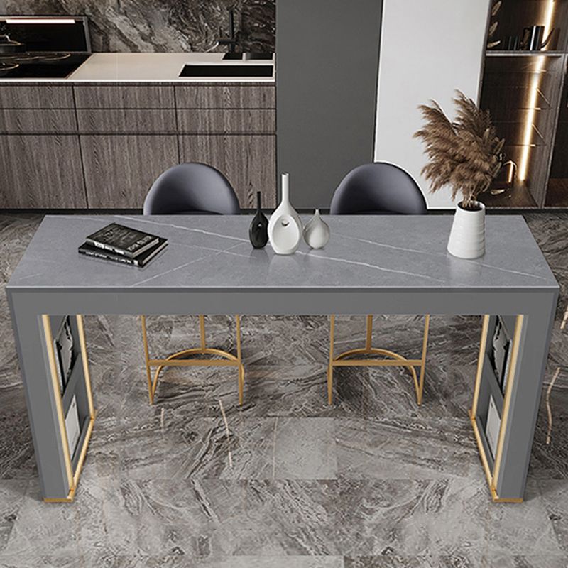 Juego de mesa rectangular para Bar y Pub, mesa de Bar con tapa de piedra de 1/3 Uds. Y taburetes tapizados