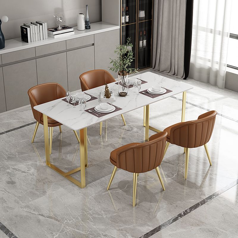 Traditional Luxury Rectangle Table Stone Double Pedestal Dining Site Table Clearhalo 'Dining Tables & Seating' 'Dining Tables' 'dining_table' 'furn' 'furn_dining_table' 'Furniture' 'Kitchen & Dining Furniture' 1200x1200_e37fc505-52aa-4d98-b546-c9e6faad3175