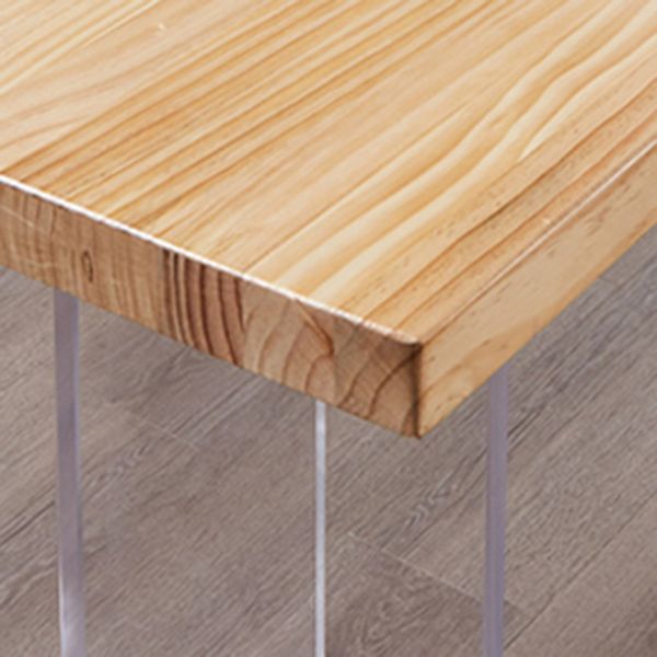 Minimalists Rectangle Khaki Dining Table Solid Wood Standard Dining Table for Kitchen Clearhalo ' dining_table' 'Dining Tables & Seating' 'Dining Tables' 'furn' 'furn_dining_table' 'Furniture' 'furniture_dining_table' 'Kitchen & Dining Furniture' 'kitchen&dining_furn' 'kitchen' 'kitchen_dining_table' 1200x1200_e38063af-0a65-47ee-a13d-c670ee306db1