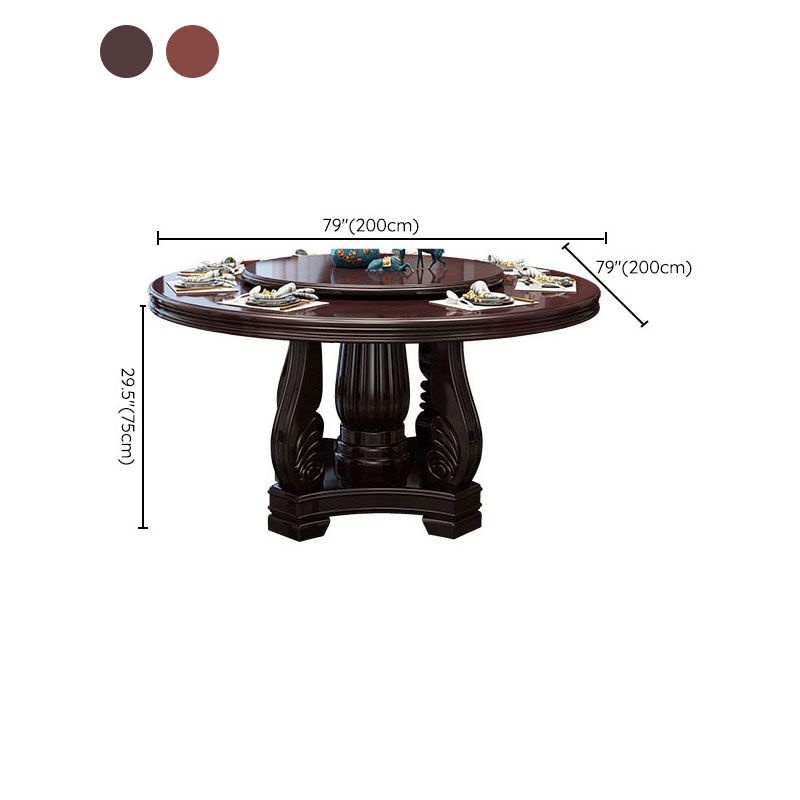 Wood Pedestal Dining Table Turntable Dining Table for Dining Room Clearhalo 'Dining Tables & Seating' 'Dining Tables' 'dining_table' 'furn' 'furn_dining_table' 'Furniture' 'Kitchen & Dining Furniture' 1200x1200_e3829473-8f46-4c47-9f3d-3853472227e6