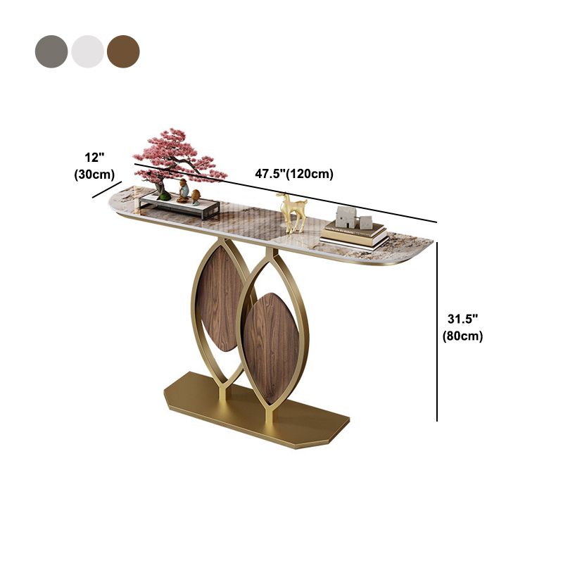 Mesa de consolor de piedra estilo glam con base de pedestal para la mesa del salón