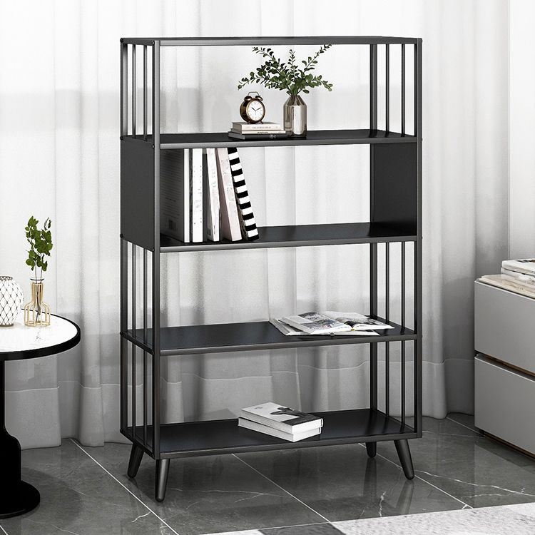 Modern Style Metal Bookshelf Black Open Back Bookcase for Home Office Clearhalo 'Bookcases' 'furn' 'furn_bookcases' 'Furniture' 'Office Furniture' 1200x1200_e383a910-4ed2-4453-a35f-d716f659f2f7