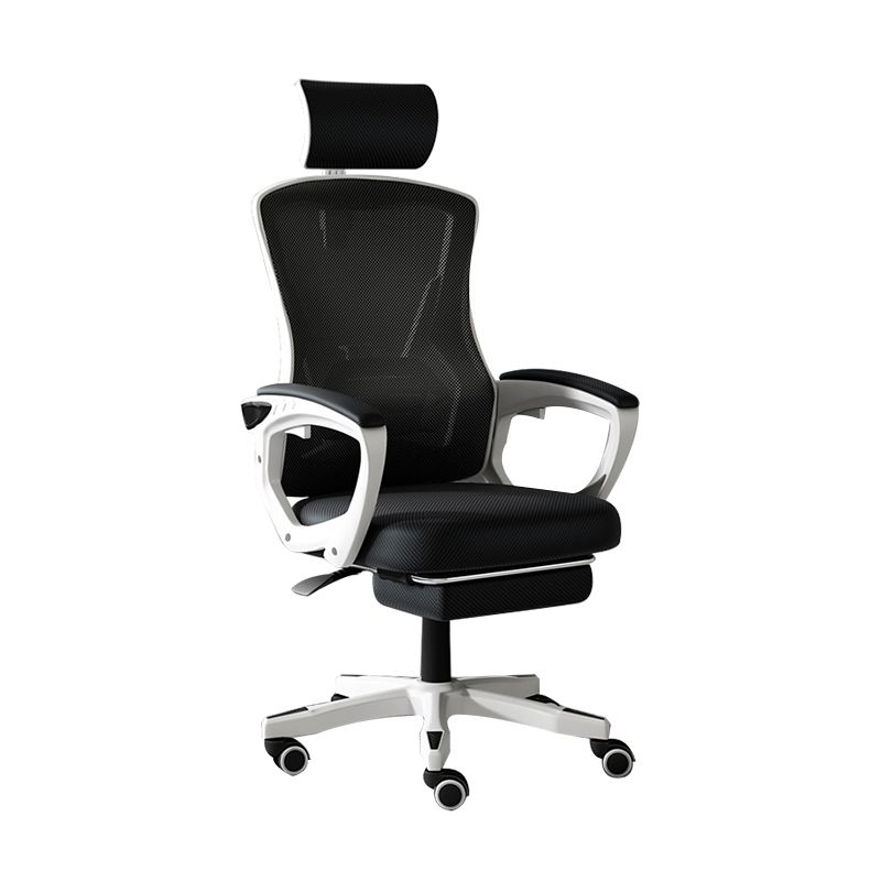 Mesh High Back Office Chair Contemporary Fixed Arms Chair with Headrest Clearhalo 'furn' 'furn_office_chair' 'Furniture' 'Office Chairs' 'Office Furniture' 'office_chair' 1200x1200_e384ef80-6719-4539-a2ff-eb6ddf011c56