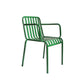 Dining Room Industrial Chair Metal Slat Back Dining Chair in Green