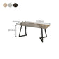 Industrial Office Desk Antique Finish Rectangular Computer Desk with Metal Legs
