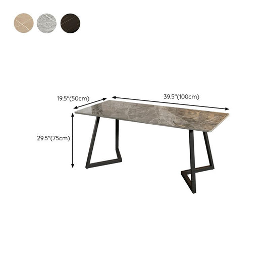 Industrial Office Desk Antique Finish Rectangular Computer Desk with Metal Legs